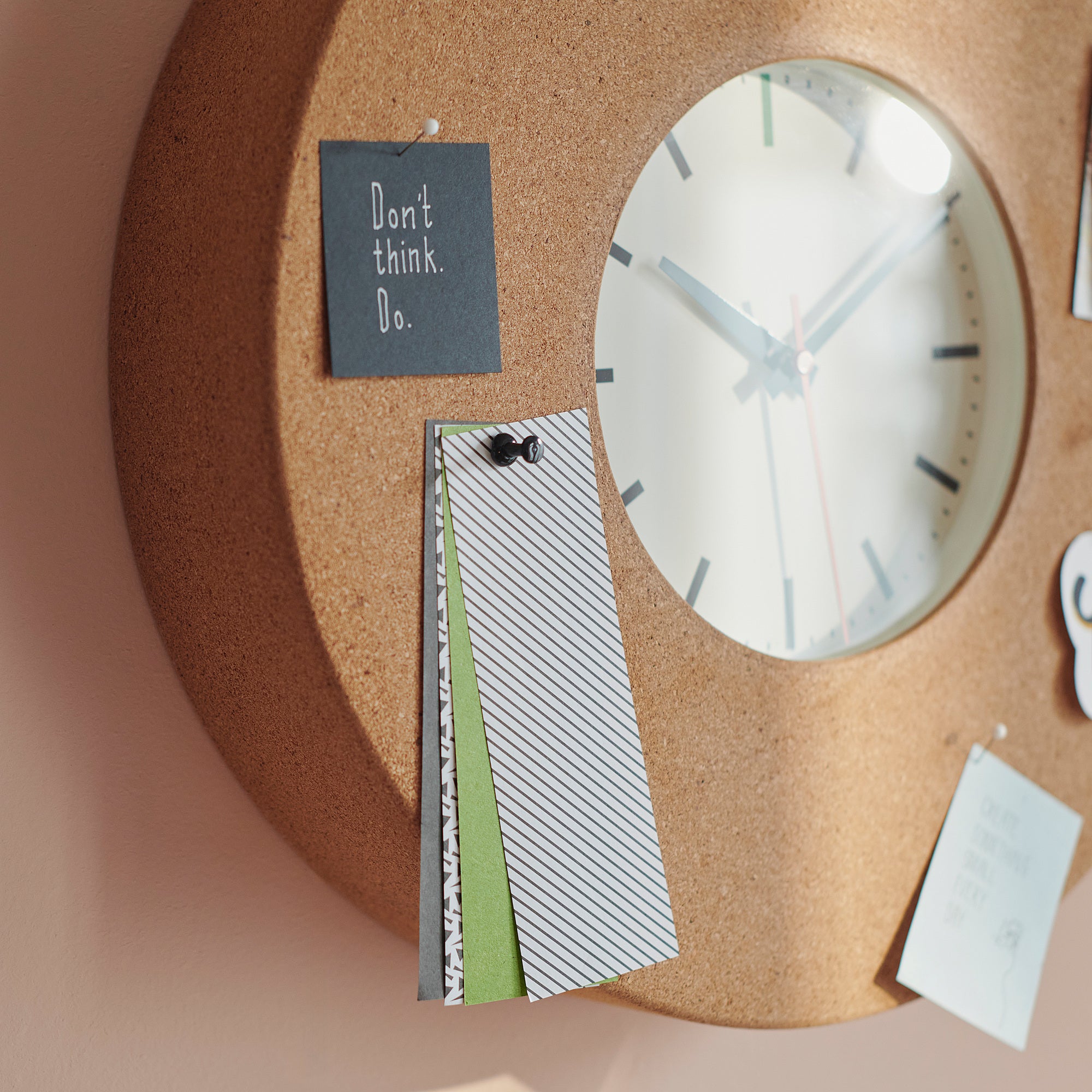 SVARTGÖK wall clock, cork, 38 cm