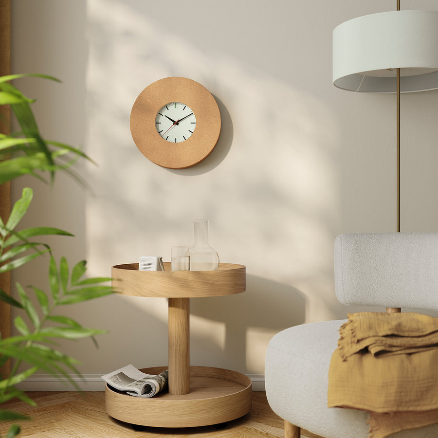 SVARTGÖK wall clock, cork, 38 cm