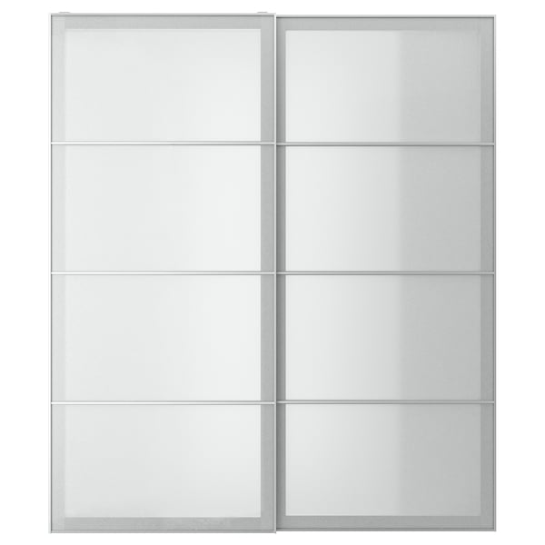 SVARTISDAL - SVARTISDAL Pair of sliding doors, white paper effect, 200x236 cm
