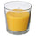 SVARTOXBÄR scented candle in glass, Mimosa/yellow, 25 h