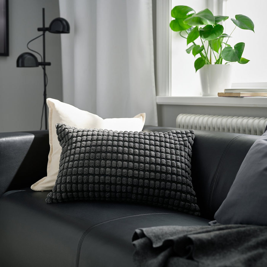 SVARTPOPPEL cushion cover, anthracite, 40x58 cm