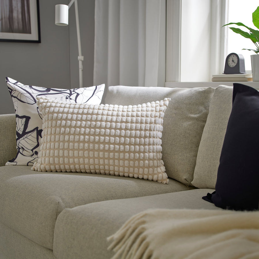 SVARTPOPPEL cushion cover, off-white, 40x58 cm