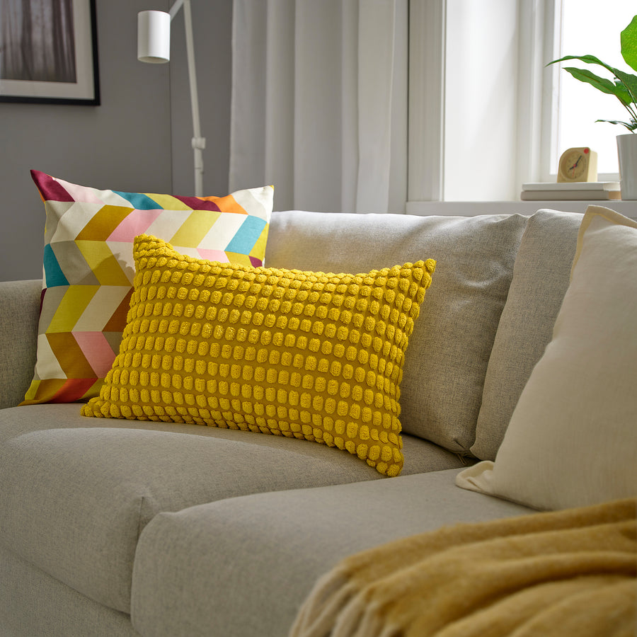 SVARTPOPPEL cushion cover, yellow, 40x58 cm