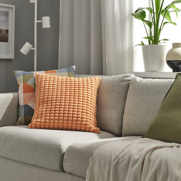 SVARTPOPPEL cushion cover, light orange, 50x50 cm