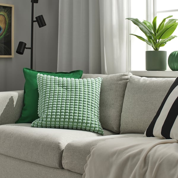 SVARTPOPPEL cushion cover, light green, 50x50 cm
