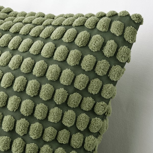 SVARTPOPPEL - SVARTPOPPEL Cushion cover, green-yellow, 65x65 cm