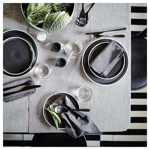 Ikea SVARTSENAP - Table-runner, grey, 35x130 cm