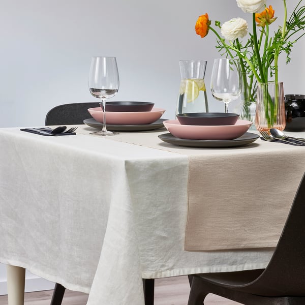 SVARTSENAP - SVARTSENAP Table-runner, natural, 35x130 cm