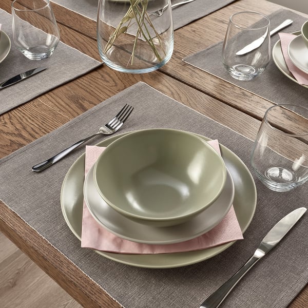 SVARTSENAP place mat, grey, 35x45 cm