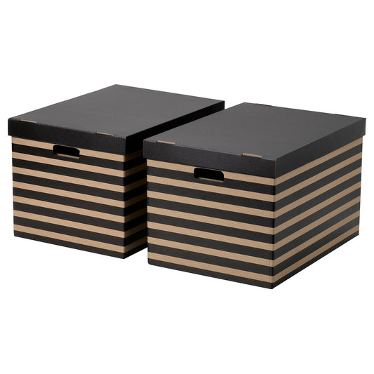 SVARTTRÄDA box with lid, 35x50x31 cm, 2 pack