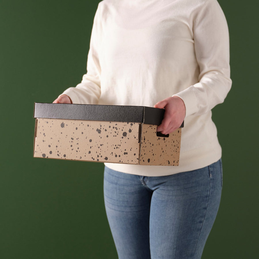 SVARTTRÄDA box with lid, 25x35x16 cm, 2 pack
