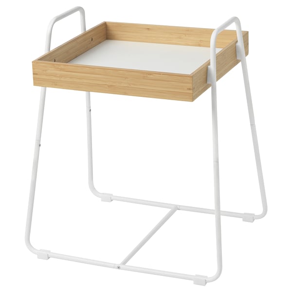 SVENARUM side table, bamboo/white, 39x51 cm