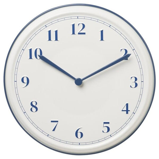 Ikea SYKOMORLÖNN - Wall clock, white/blue, 30 cm