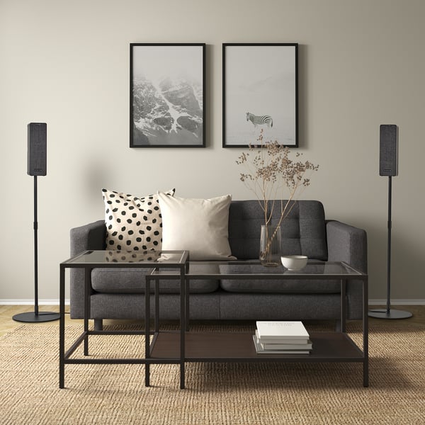 SYMFONISK - Box speaker/floor stand, black/gen 2