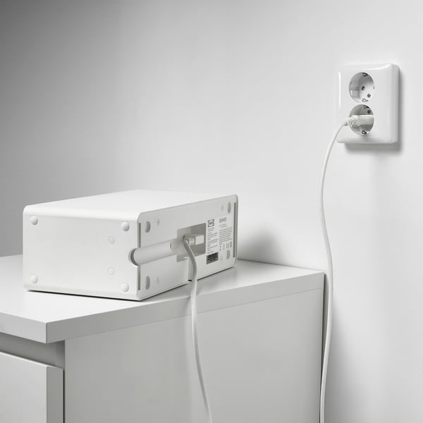 SYMFONISK Power supply cable - fabric/white 3.5 m , 3.5 m