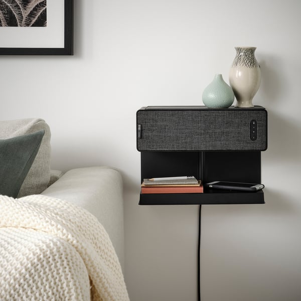 SYMFONISK speaker combination with shelf, black/gen 2