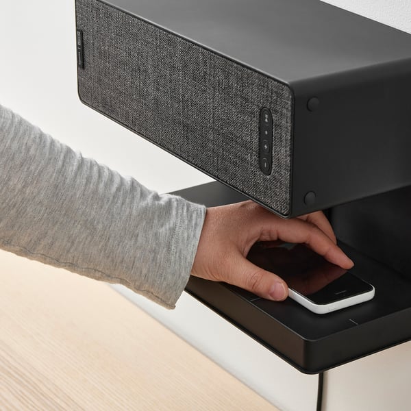 SYMFONISK speaker combination with shelf, black/gen 2