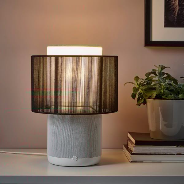 SYMFONISK - Lamp/Wi-Fi speaker/fabric paral