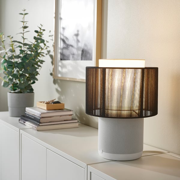 SYMFONISK - Lamp/Wi-Fi speaker/fabric paral