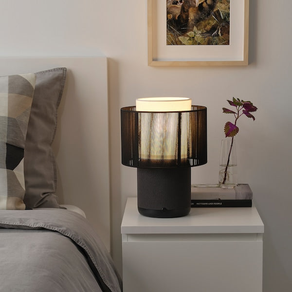 SYMFONISK Wi-Fi Lamp/Speaker/Fabric Part - Black ,