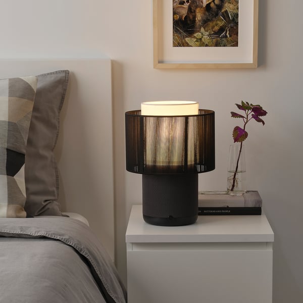 SYMFONISK Wi-Fi Lamp/Speaker/Fabric Part - Black ,