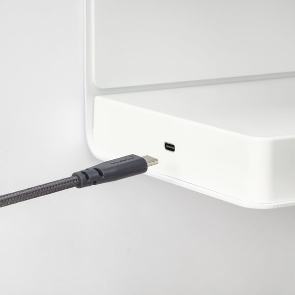 SYMFONISK shelf w wireless charger, white, 306 mmx220 mmx133 mm cm