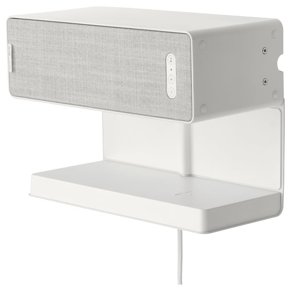 SYMFONISK shelf w wireless charger, white, 306 mmx220 mmx133 mm cm