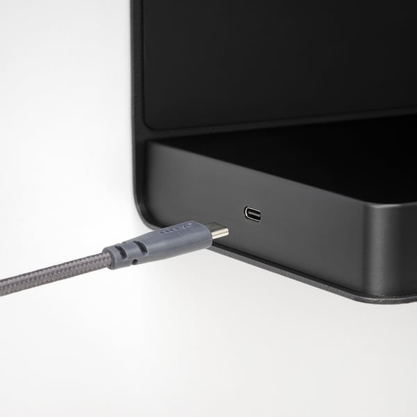 SYMFONISK shelf w wireless charger, black