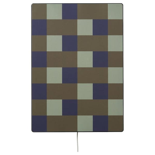 SYMFONISK panel for picture frame speaker, blue/green checks, 40x56 cm