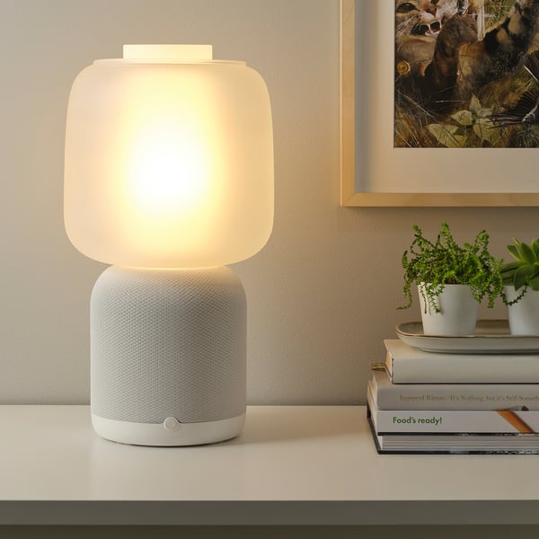SYMFONISK - SYMFONISK Shade for speaker lamp base, glass/white
