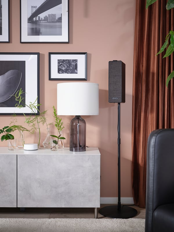 SYMFONISK - SYMFONISK Bookshelf speaker floor stand, black