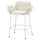 SYNTORP bar stool with backrest, counter height white/Axvall off-white, 66 cm