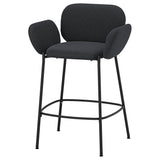 SYNTORP bar stool with backrest, counter height black/Knäbäck anthracite, 66 cm