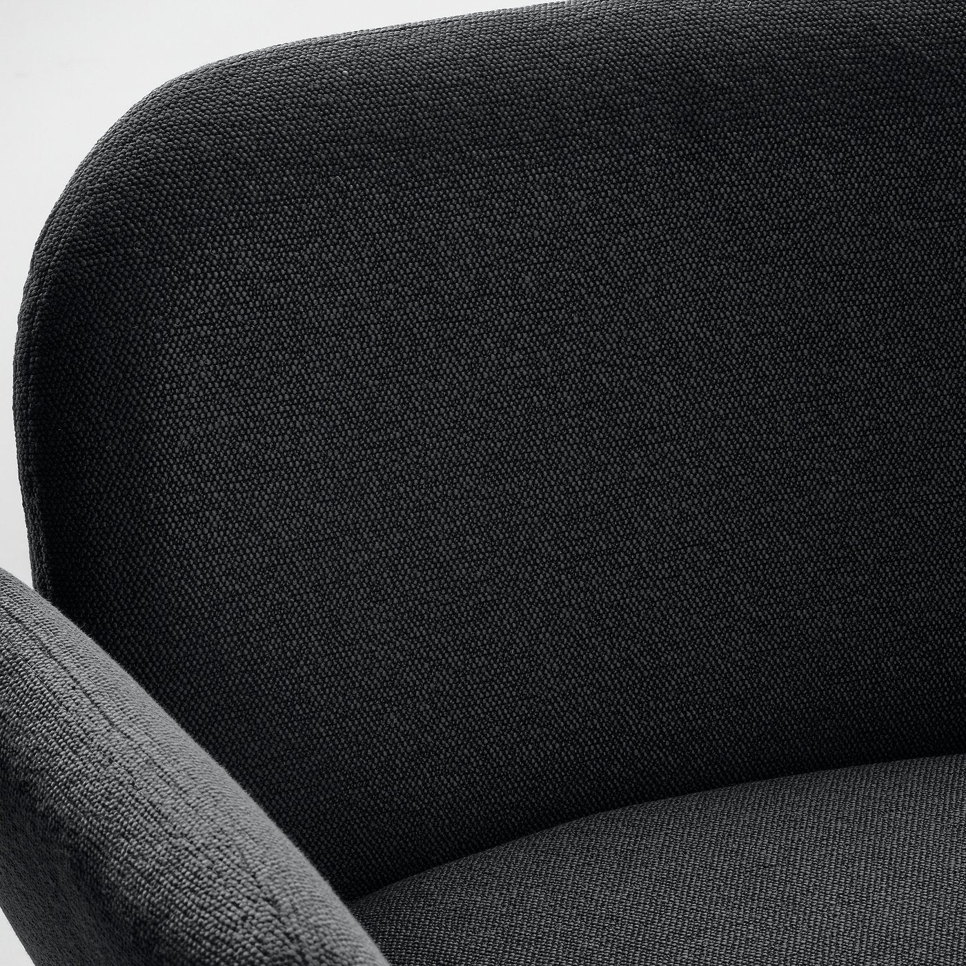 SYNTORP bar stool with backrest, counter height black/Knäbäck anthracite, 66 cm