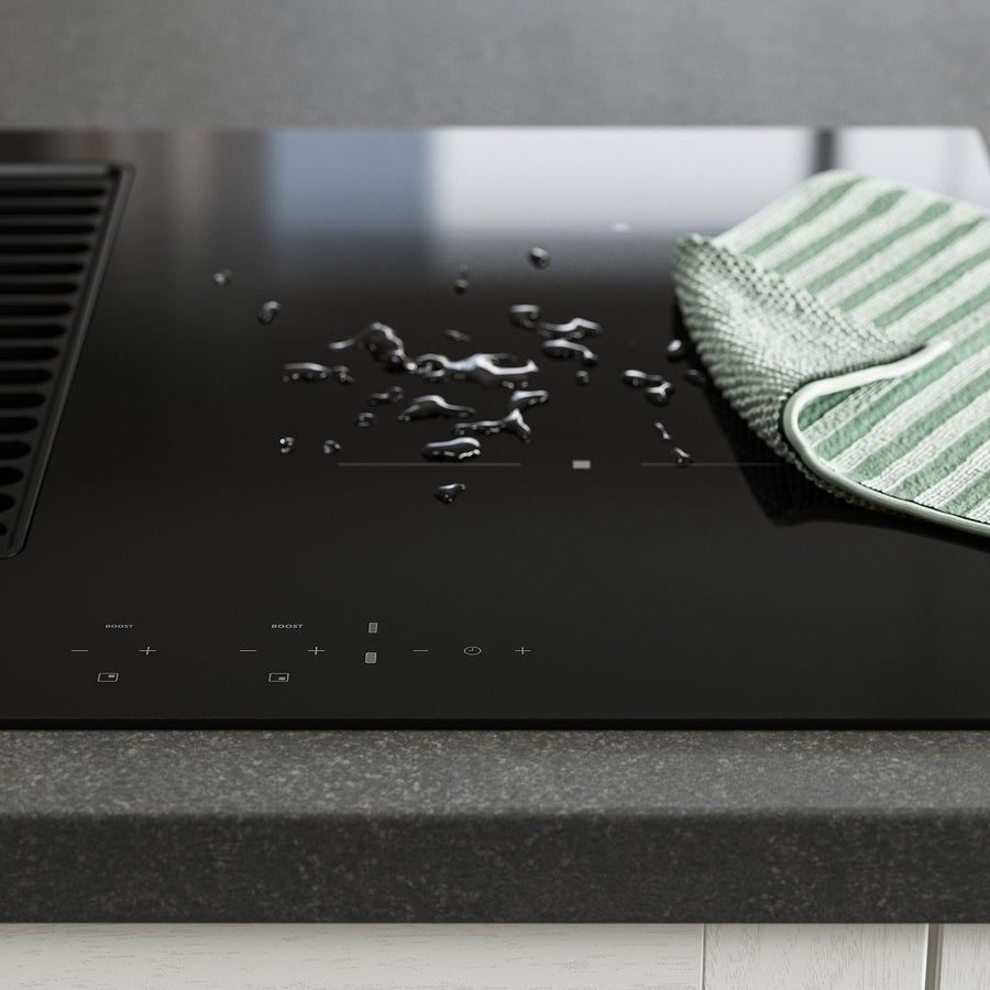 TÄCKNAN induction hob/integrated extractor, IKEA 300 black, 80 cm