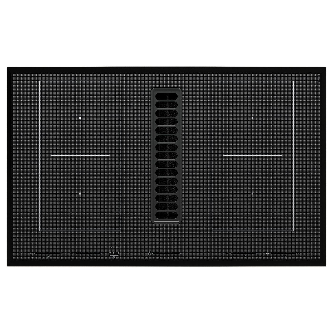 TÄCKNAN induction hob/integrated extractor, IKEA 500 black, 75.5x50.0x49.0 cm