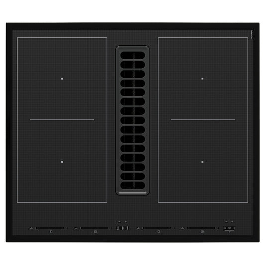 TÄCKNAN induction hob/integrated extractor, IKEA 500 black, 56.0x52.4x49.0 cm