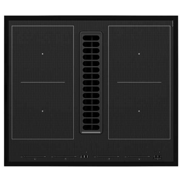 TÄCKNAN induction hob/integrated extractor, IKEA 500 black, 56.0x52.4x49.0 cm