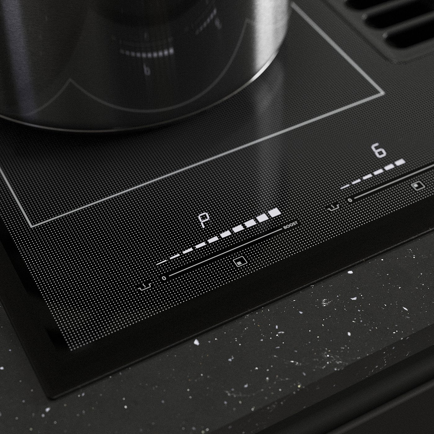 TÄCKNAN induction hob/integrated extractor, IKEA 500 black, 56.0x52.4x49.0 cm