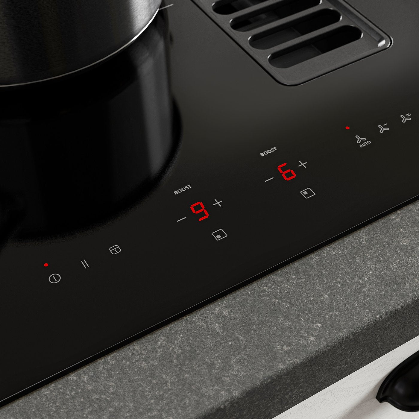 TÄCKNAN ind hob/int extractor w recirc kit, IKEA 300/black