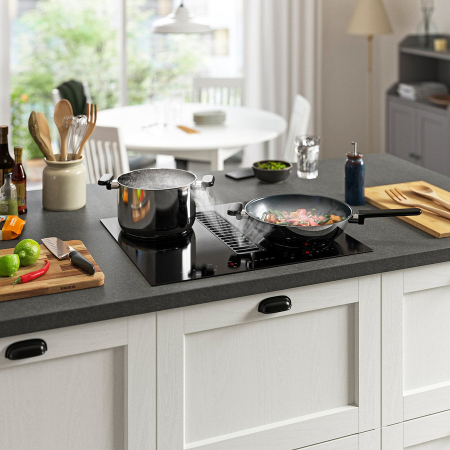 TÄCKNAN ind hob/int extractor w recirc kit, IKEA 300/black