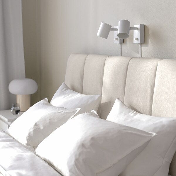 Ikea TÄLLÅSEN - Struttura letto imbottita, Kulsta beige chiaro/Leirsund, ,