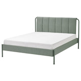 TÄLLÅSEN upholstered bed frame, Kulsta grey-green/Lillhällan, 160x200 cm