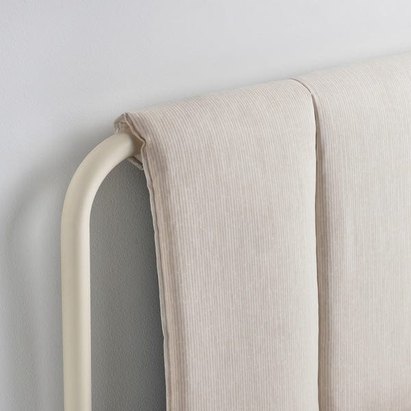 Ikea TÄLLÅSEN - Upholstered bed frame/mattress, light beige Kulsta/Valevåg rigid, ,