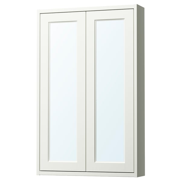TÄNNFORSEN - Mirror cabinet with doors, white, 60x15x95 cm