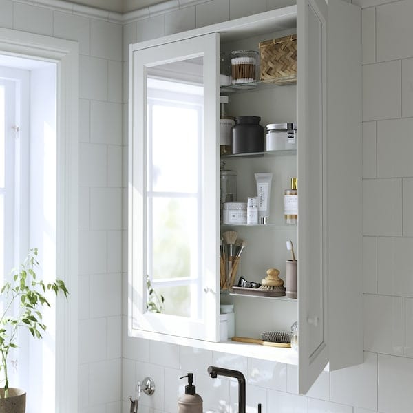 Ikea TÄNNFORSEN - Mirror cabinet with doors, white, 80x15x95 cm