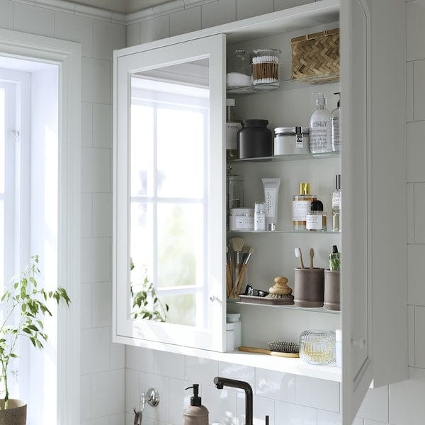 Ikea TÄNNFORSEN - Mirror cabinet with doors, white, 100x15x95 cm