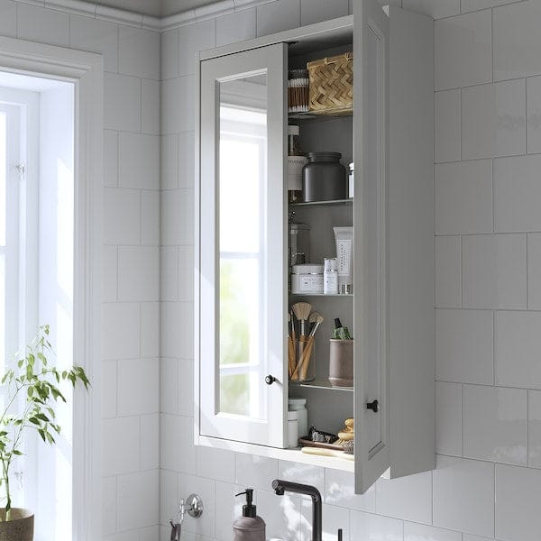 Ikea TÄNNFORSEN - Mirror cabinet with doors, light grey,60x15x95 cm