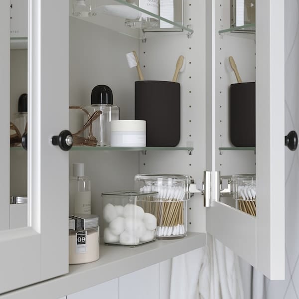 Ikea TÄNNFORSEN - Mirror cabinet with doors, light grey,80x15x95 cm