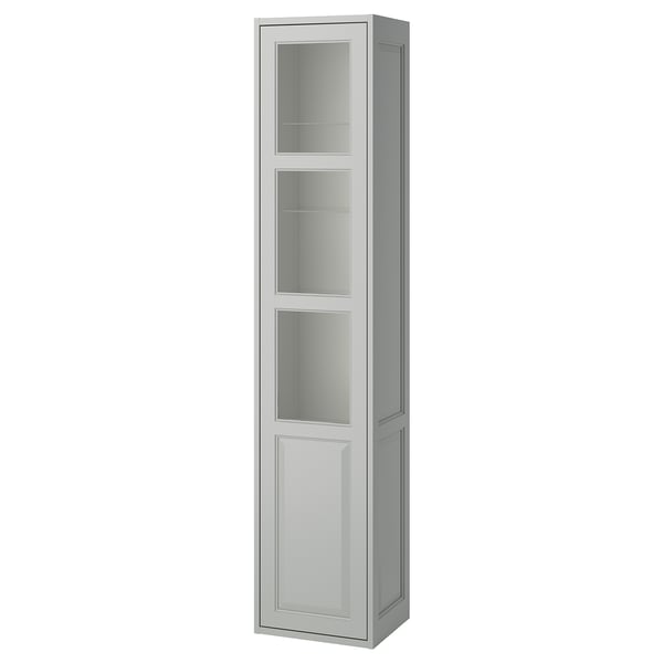TÄNNFORSEN - Tall cabinet with door, light grey,40x35x195 cm